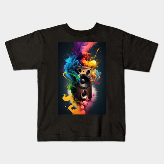 Speaker Splosion Kids T-Shirt by wumples